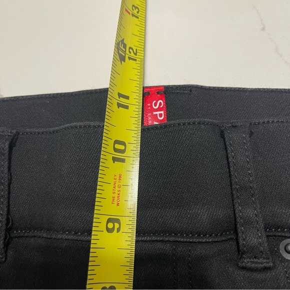 Spanx Jeans Kick Flare Raw Hem Pull On Black size extra small - Picture 10 of 11